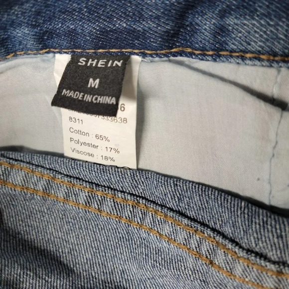 Shein Colorblock Men's Straight Leg Jeans - Picture 6 of 7